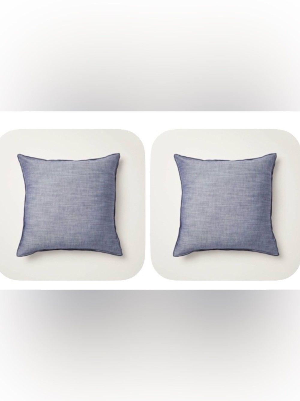 **SET OF TWO** 26"x26" Euro Square Throw Pillows Blue - Hearth & Hand NEW W/ TAG
